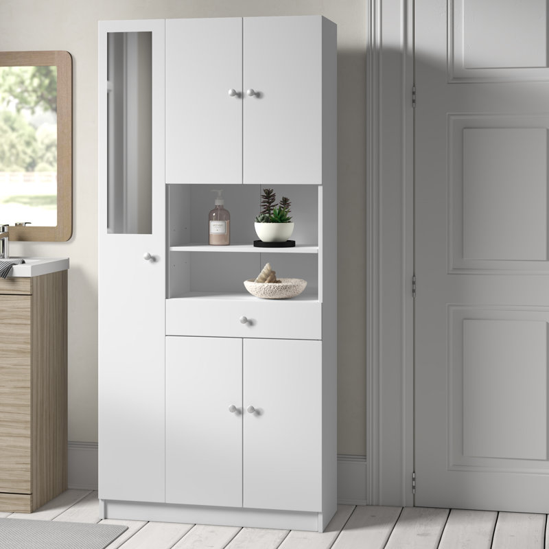 Hashtag Home Curt 82cm x 180cm Free-Standing Tall Bathroom Cabinet